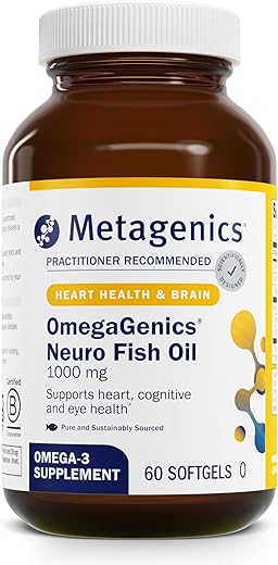 OmegaGenics Neuro 1000-750 mg DHA – 250 mg EPA – Saúde Cerebral – Ômega 3 - Metagenics