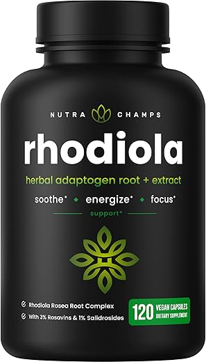Rhodiola Rosea [120] Rosavin Plus Salidrosides | Extrato 300mg Vegan | Energia, Alívio do Estresse, Suporte ao Humor | NutraChamps - NutraChamps
