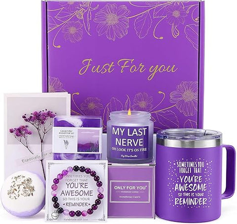 Astonlink - Presentes de Aniversário para Mulheres – Cesta de Presente Relaxante de Spa, Presentes Únicos para Ela, Amigas, Mãe, Irmã, Colega de Trabalho, Esposa, Namorada, Ideias de Presente de Aniversário Feliz, Dia das Mães, Natal