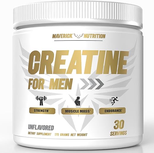 Maverick Nutrition - Creatina em Pó para Homens – Monohidrato de Creatina em Pó – Suplemento de Creatina – Suplementos de Creatina para Homens – 100% Pura – 300g