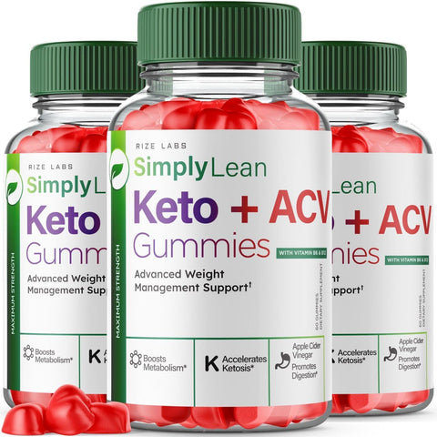 rize labs - (3 Pacotes) Gomas Simply Lean Keto ACV, Gomas SimplyLean Keto para Perda de Peso Avançada, SimplyLean Suplemento, Gomitas SimplyLean Máxima Potência, SimplyLean Avançado