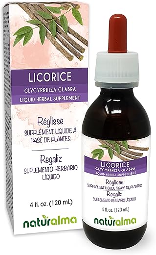 Licorice Naturalma – Extrato Líquido de Raiz de Alcaçuz (Glycyrrhiza glabra) – Tintura sem Álcool – 120 ml – Vegano