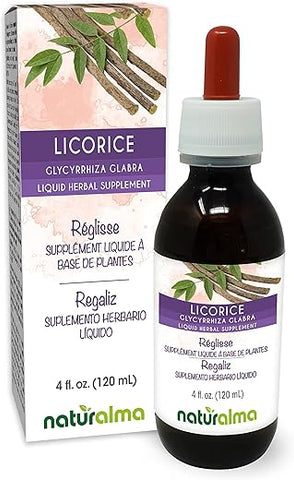 Licorice Naturalma – Extrato Líquido de Raiz de Alcaçuz (Glycyrrhiza glabra) – Tintura sem Álcool – 120 ml – Vegano
