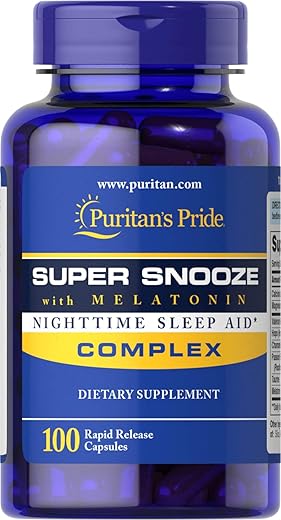 Puritan's Pride - Puritan’s Pride Super Snooze com Melatonina Cápsulas de Liberação Rápida, 100 Unidades – Compre Agora!