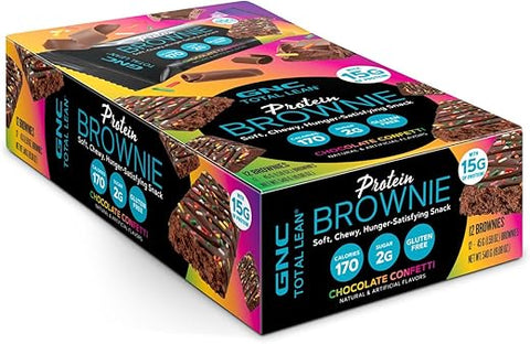 Total Lean Brownie Proteico – Chocolate Confetti (12 unidades) | 100% Proteína | 12g por Brownie - GNC