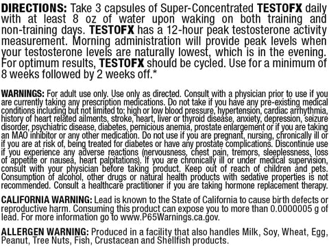 TESTOFX Suporte Masculino, Aumenta Força, Resistência e Resistência, Fórmula com Tribulus Terrestris, Ashwagandha, Tongkat Ali, 90 Cápsulas, Suprimento de 30 Dias - ALLMAX Nutrition