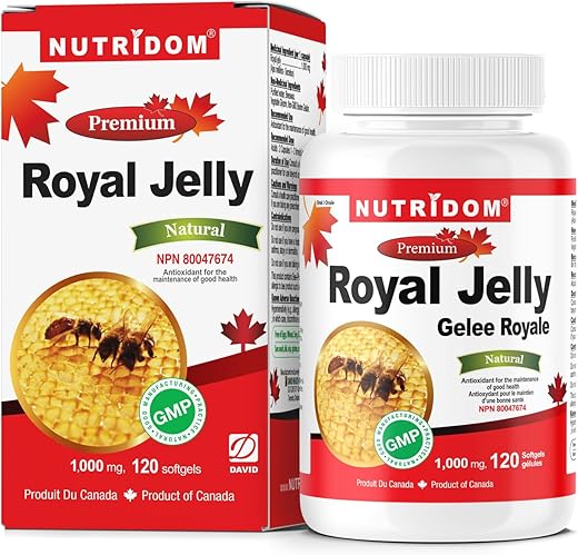 Nutridom - Geléia Real 1000mg, 120 cápsulas (Um Frasco) – Marca Real Jelly, Alta Visibilidade