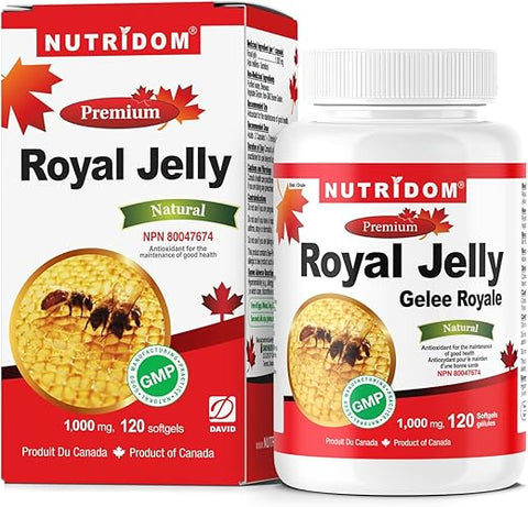 Nutridom - Geléia Real 1000mg, 120 cápsulas (Um Frasco) – Marca Real Jelly, Alta Visibilidade
