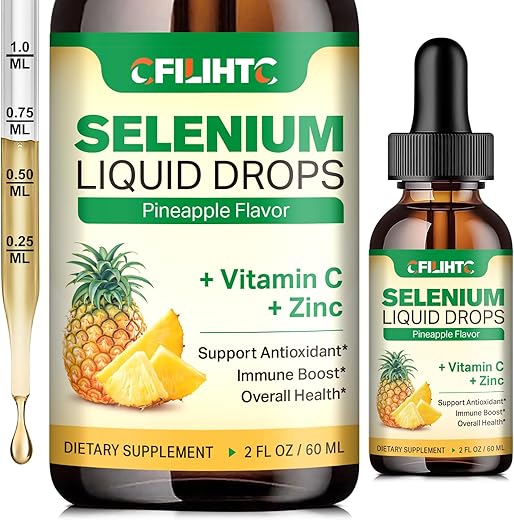 CFILIHTC - Selenium Liquid Drops – Suplemento Líquido de Selênio 200mcg com Vitamina C