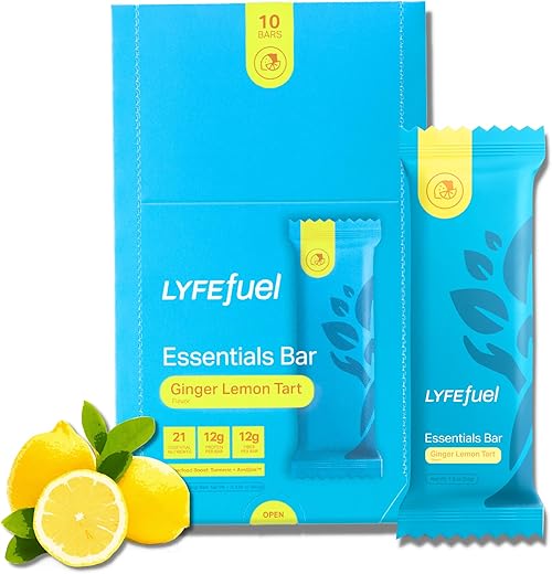 Barras de Nutrição Essencial LyfeFuel | Barra de Proteína Vegana | 100% Natural e Saborosa | 20g de Proteína por Porção