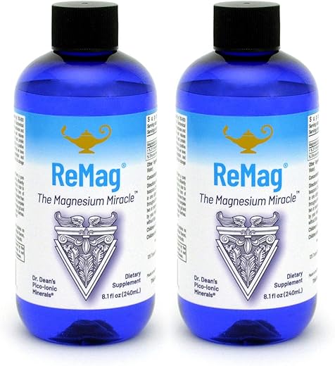 ReMag Magnésio Líquido de Alta Absorção, Experimente o Milagre do Magnésio, Cloreto de Magnésio – por Dra. Carolyn Dean, 240 ml (2-Pack) - RnA ReSet