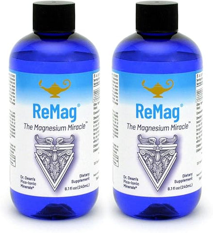 ReMag Magnésio Líquido de Alta Absorção, Experimente o Milagre do Magnésio, Cloreto de Magnésio – por Dra. Carolyn Dean, 240 ml (2-Pack) - RnA ReSet