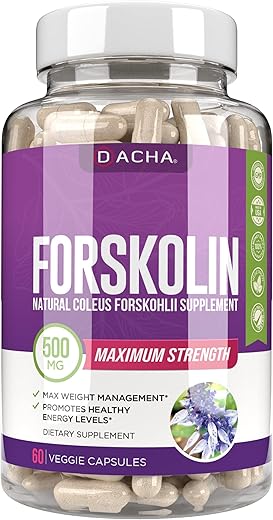 Natural Forskolin Max Strength Formula – 500mg Extrato de Coleus, Cápsulas de Dieta Keto que Funcionam Rápido para Mulheres – 60 Cápsulas - DACHA