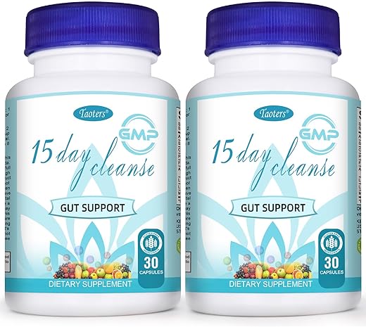 TAOTERS - 15 Dias de Limpeza Suporte Intestinal 2 Pacotes | Colon Broom, Suplemento Detox com Sene, Cascara Sagrada | Marca em Destaque