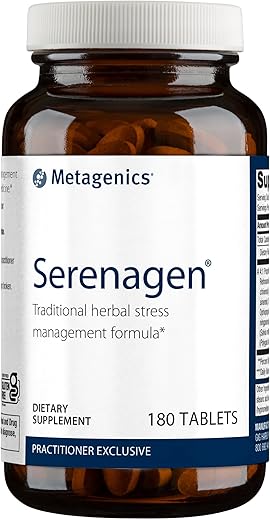 Serenagen – Fórmula Tradicional de Gerenciamento do Estresse com Raiz de Ginseng Asiático para se Adaptar a Desafios Ambientais Estressantes – 180 Comprimidos - Metagenics