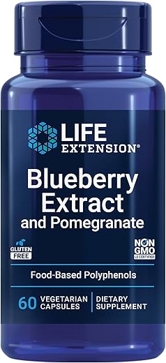 Extrato de Mirtilo – Potencialize sua saúde com o poder antioxidante dos mirtilos – 60 cápsulas de 500mg - Life Extension