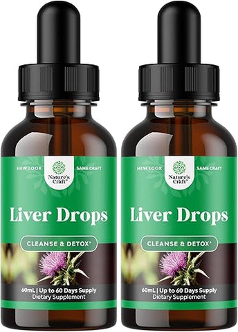 Natures Craft - Tintura de Cardo Mariano para Suporte Hepático – Mistura Líquida de Cardo Mariano com Raiz de Astragalus para Desintoxicação e Limpeza do Fígado