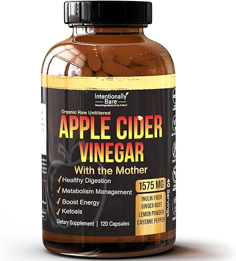 Cápsulas de Vinagre de Maçã Orgânico com a Mãe – Cápsulas de Vinagre de Maçã para Keto – Cápsulas de ACV para Limpeza Keto - Intentionally Bare