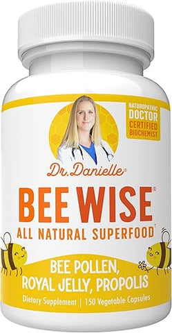 Doctor Danielle - Suplemento de Pólen de Abelha Dr. Danielle’s Bee Wise – Bem-estar com Geléia Real, Própolis e Pólen de Abelha em 4 Cápsulas Diárias de Pólen de Abelha