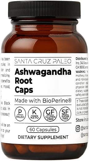 Ashwagandha Caps 600mg por Cápsula – 60 Cápsulas | Comprar Online - Santa Cruz Paleo