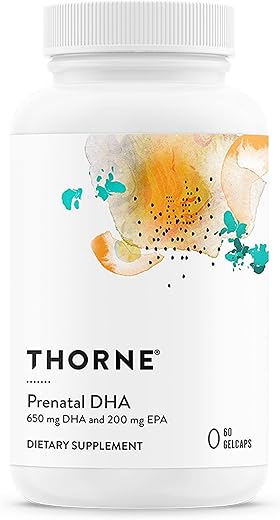 Prenatal DHA – 650 mg DHA e 200 mg de EPA – Suporte ao Desenvolvimento do Cérebro e Sistema Nervoso do Bebê da Gravidez à Amamentação – 60 Cápsulas - THORNE