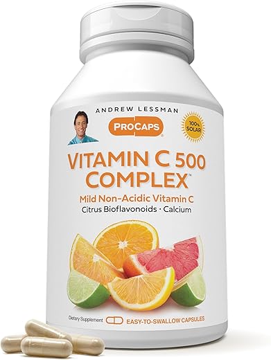 ANDREW LESSMAN - Andrew Lessman Vitamina C 500 Complexo 180 Cápsulas – Vitamina C Não Ácida com Bioflavonoides Cítricos para Suporte ao Sistema Imunológico e Antioxidante, Sem Desconforto Estomacal, Fácil de Ingerir