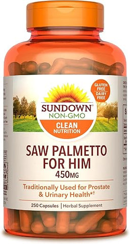 Saw Palmetto – Suporte à saúde masculina, 250 cápsulas, marca Sundown - Sundown