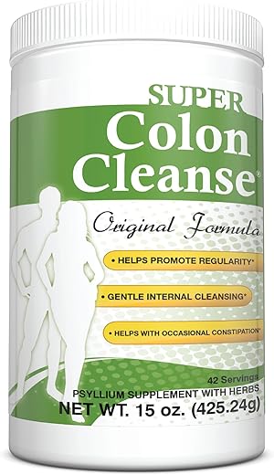 Fórmula Original Health Plus Super Colon Cleanse (1991-2018), 15 oz Pó, 42 Porções – Desintoxicação Natural, Suporte Digestivo, Alívio da Constipação