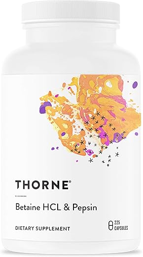 Betaine HCL: Suplemento Digestivo de Betaina HCL – 60 Cápsulas - THORNE