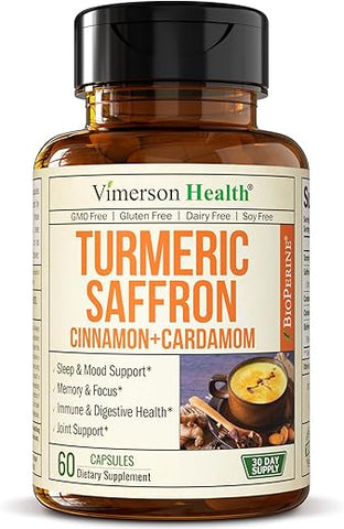 Vimerson Health - Suplemento de Açafrão-da-terra com Canela em Pó  Turmeric Saffron