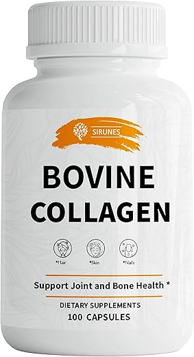 Colágeno Bovino em Pó I Suplemento Dietético de Peptídeos de Colágeno Hidrolisado de Gado Criado a Pasto I Para Articulações e Nervos I Homens e Mulheres I 100g - SIRUNES