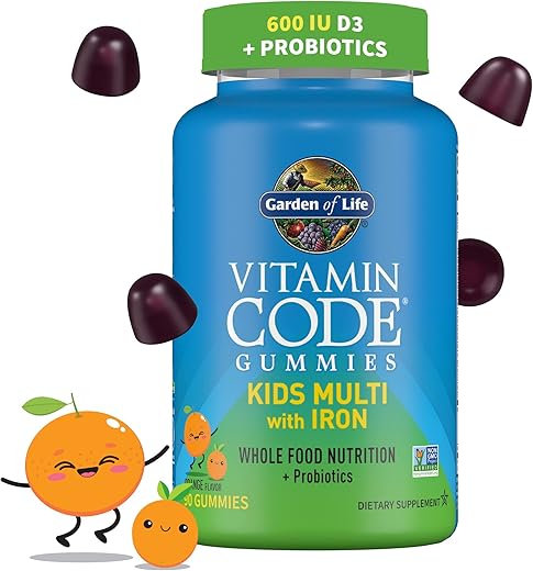 Kids Gummy Multivitamínico com Ferro e Probióticos para Saúde Imunológica – 60 gomas - Garden of Life