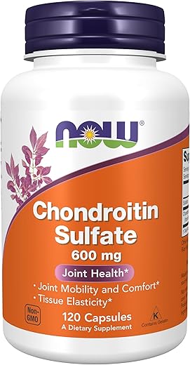 Suplementos, Sulfato de Condroitina 600 mg (um Glicosaminoglicano), Saúde das Articulações, 120 Cápsulas - NOW Foods