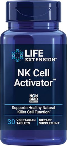 NK Cell Activator – Suplemento de Extrato de Farelo de Arroz Modificado Enzimaticamente para Apoio e Proteção da Saúde do Sistema Imunológico – Não-OGM, Vegetariano – 30 Comprimidos - Life Extension