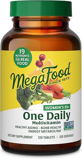 Mulheres 55 One Daily Multivitamínico com Vitamina A e Vitamina C – 60 comprimidos - MegaFood