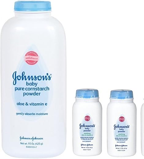 Johnson & Johnson - Johnson’s Talco de Amido de Milho Puro 15 Oz Johnson’s Talco de Amido de Milho Puro Tamanho de Viagem 1.5 Oz, 2 un