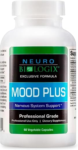 Neuro biologix - Mood Plus – Suplemento Completo de Suporte ao Humor – Auxílio Calmante para Estresse e Suporte à Função Cerebral – 60 cápsulas