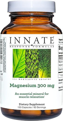 Innate Response Formulas - INNATE Response Formulas Magnésio 300 mg – Suplemento Mineral para Relaxamento Muscular – Vegetariano e Sem Glúten – 120 Cápsulas (60 Porções)
