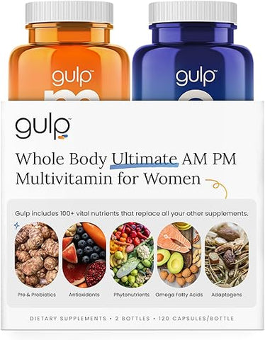 Ultimate Multivitamínico para Mulheres – Suplementos AM PM para Energia Natural, Imunidade e Saúde Intestinal | Marca Gulp - Gulp