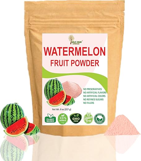 Pó de Melancia Natural, Eletrólitos Instantâneos, Pré-Treino – 100g - Indus Farms Superfoods