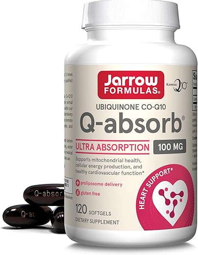 Q-absorb Co-Q10 100 mg – Suporte Antioxidante para Saúde Mitocondrial, Produção de Energia Celular e Saúde Cardiovascular – 120 Softgels - Jarrow Formulas