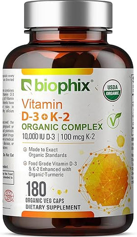 biophix - Biophix Vitamina D-3 K2 Cúrcuma 180 Vcaps – Alta Potência para Fortalecer Ossos e Saúde Imunológica