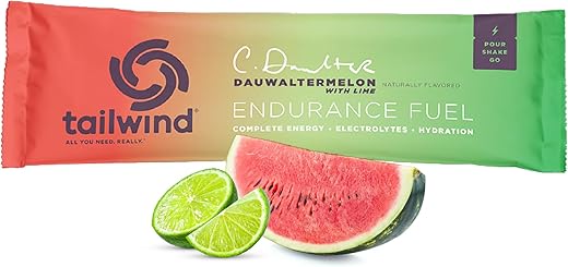 Endurance Fuel: Pó para Bebida Esportiva Pronto para Levar, com Eletrólitos, Livre de Transgênicos, Sem Soja, Laticínios e Glúten, Adequado para Veganos, Sabor Melancia Dauwalter, Pacote com 12 Unidades - Tailwind Nutrition