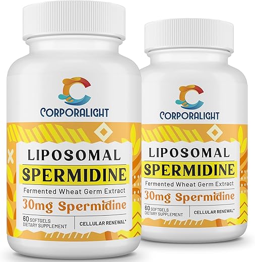 CORPORALIGHT - Suplemento de Spermidina Lipossomal 30mg, Alta Absorção, Mais Potente que Spermidina 3HCL, Extrato de Germen de Trigo Fermentado, Spermidina para Mulheres