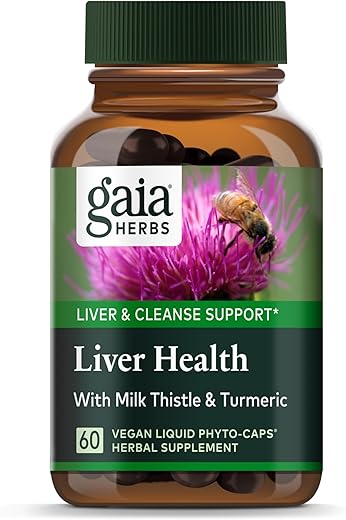 Liver Health – Suplemento para o Fígado com Cardo Mariano, Cúrcuma com Curcuminoides, Schisandra e Raiz de Alcaçuz para Suporte ao Fígado e Limpeza – 60 ml Vegan Liquid - Gaia Herbs
