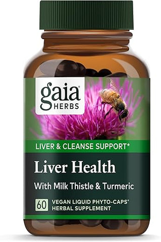 Liver Health – Suplemento para o Fígado com Cardo Mariano, Cúrcuma com Curcuminoides, Schisandra e Raiz de Alcaçuz para Suporte ao Fígado e Limpeza – 60 ml Vegan Liquid - Gaia Herbs