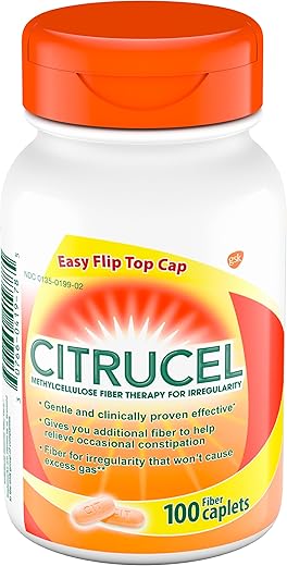 CITRUCEL - Citrucel Caplets – Terapia de Fibra para Alívio Ocasional da Prisão de Ventre, 100 comprimidos