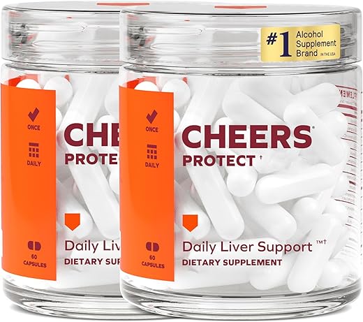 Protect | Suplemento Diário para o Fígado de Bebedores com L-Cisteína DHM | Aumenta os Níveis de Glutationa | 60 Doses | Cisteína, Dihidromiricetina, Cardo Mariano, Pera Espinhosa - Cheers
