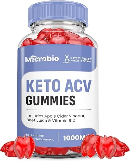Justified Laboratories - Microbio Keto ACV Gummies 1000MG Fórmula Avançada Micro Bio Keto Gummies Vinagre de Maçã Formulado com Pó de Romã e Beterraba B12 Vegano Não GMO 60 Gummys